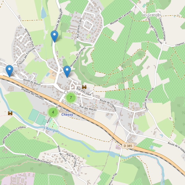 Carte des parkings à Chessy (Rhône) Thumbnail