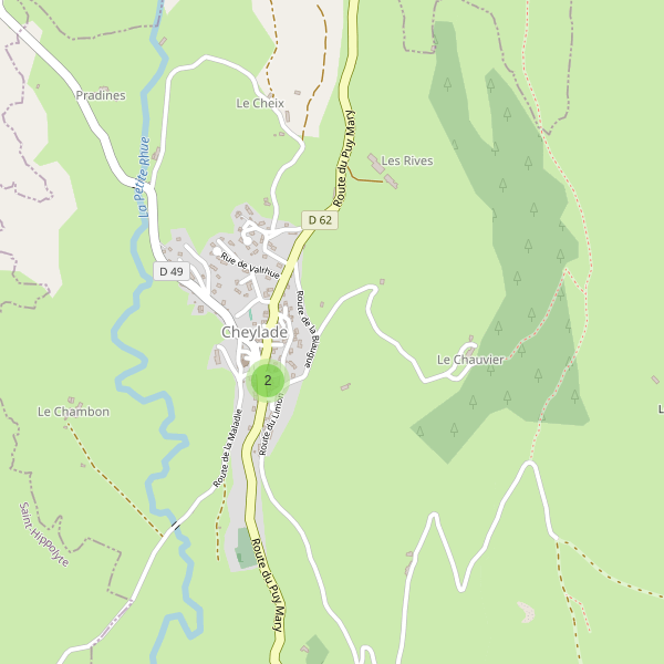 Carte des parkings à Cheylade Thumbnail