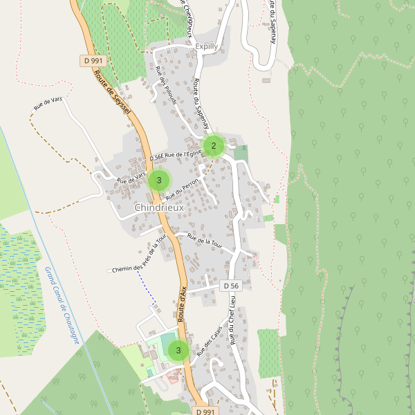 Carte des parkings à Chindrieux Thumbnail