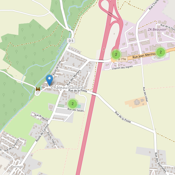 Carte des parkings à Château-Gaillard Thumbnail