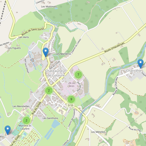 Carte des parkings à Châteauneuf-de-Galaure Thumbnail