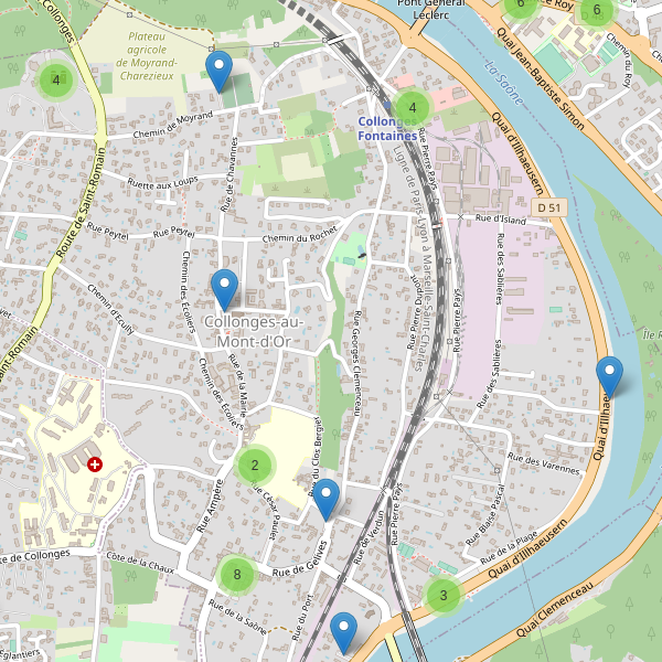 Carte des parkings à Collonges-au-Mont-d'Or (Métropole de Lyon) Thumbnail