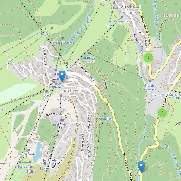 Carte des parkings à Courchevel Thumbnail