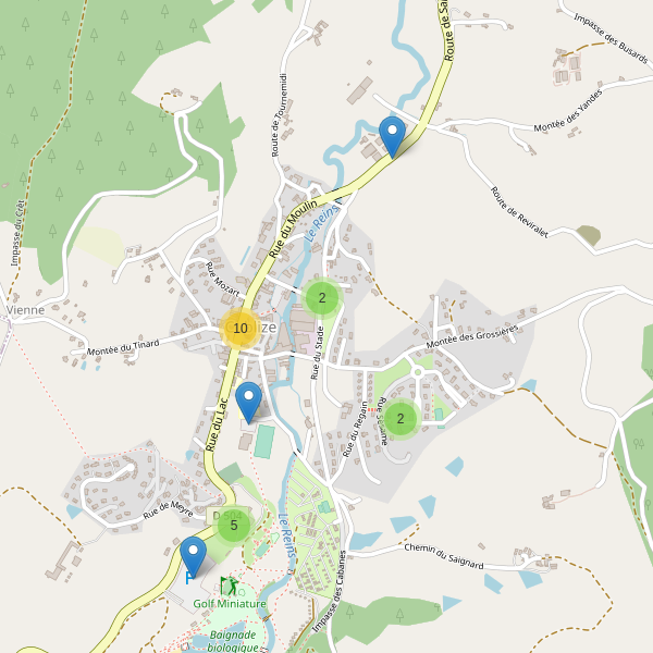 Carte des parkings à Cublize (Rhône) Thumbnail
