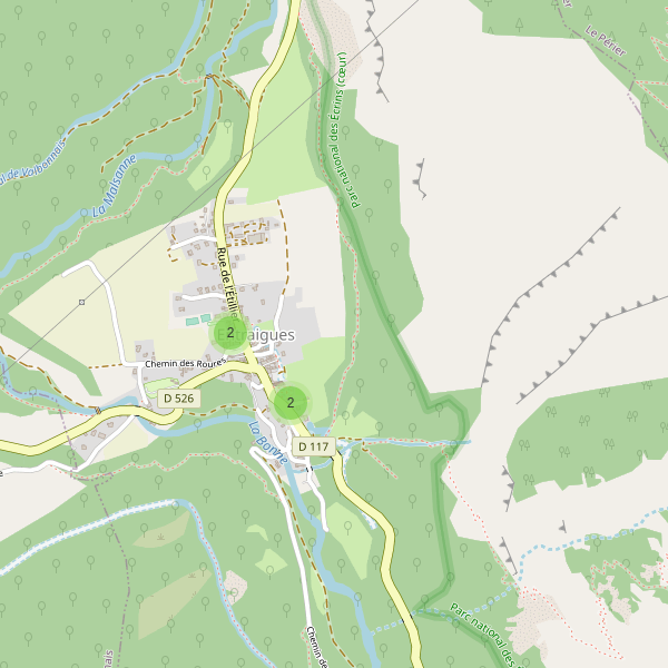 Carte des parkings à Entraigues (Isère) Thumbnail