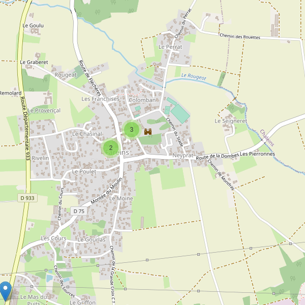 Carte des parkings à Fareins Thumbnail
