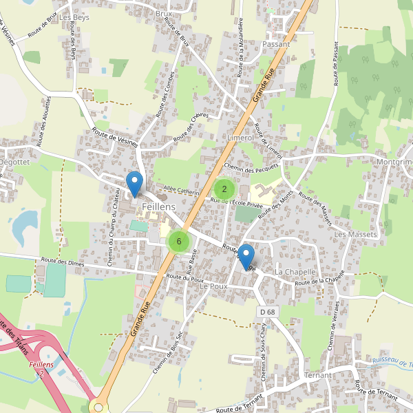 Carte des parkings à Feillens Thumbnail
