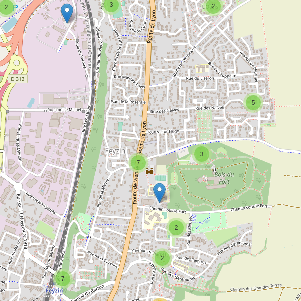 Carte des parkings à Feyzin (Métropole de Lyon) Thumbnail
