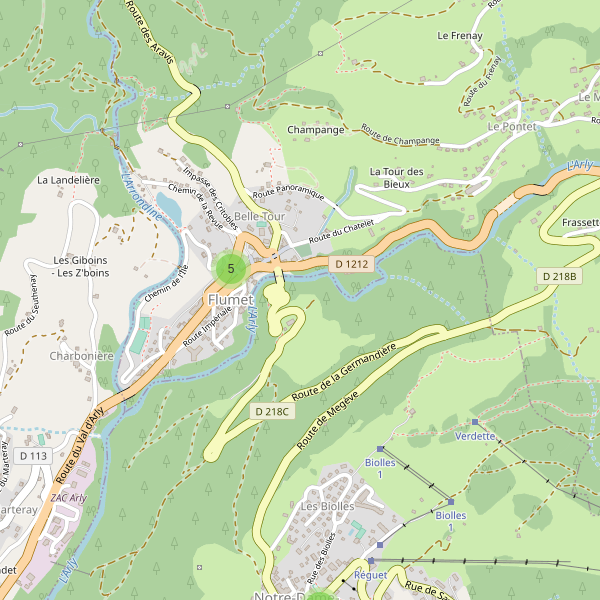 Carte des parkings à Flumet Thumbnail