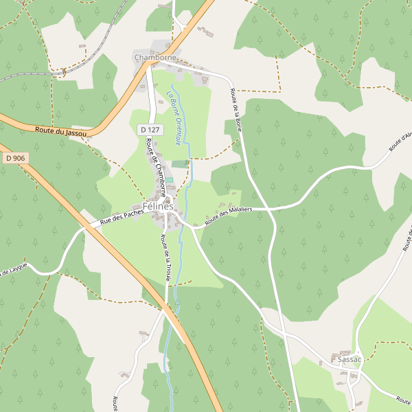 Carte des parkings à Félines (Haute-Loire) Thumbnail