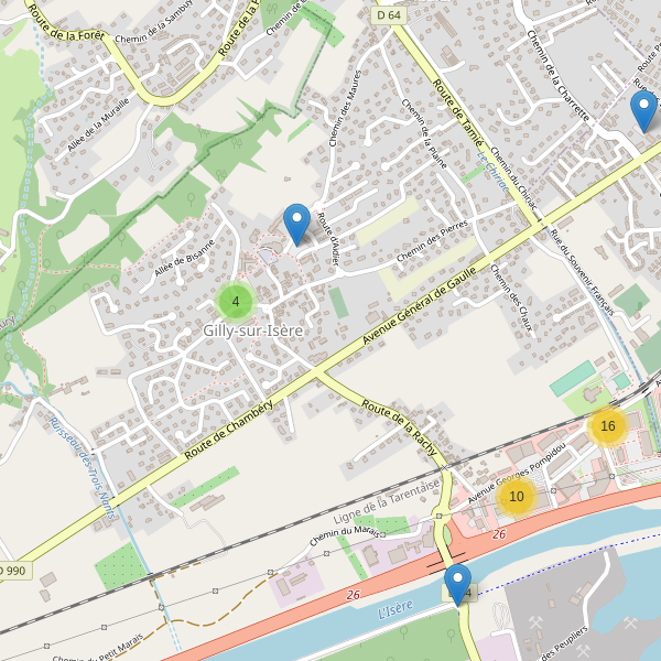 Carte des parkings à Gilly-sur-Isère Thumbnail