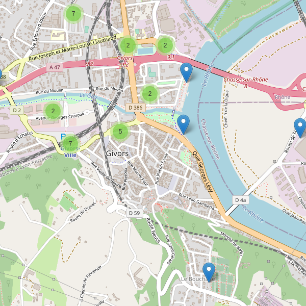 Carte des parkings à Givors (Métropole de Lyon) Thumbnail