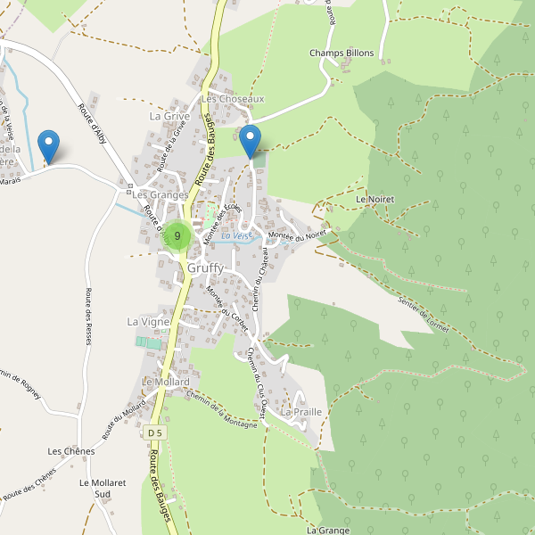 Carte des parkings à Gruffy Thumbnail