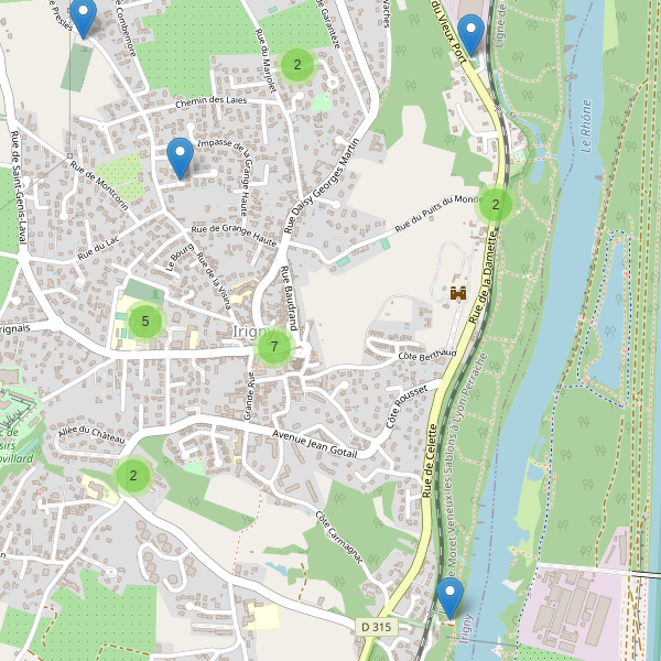 Carte des parkings à Irigny (Métropole de Lyon) Thumbnail
