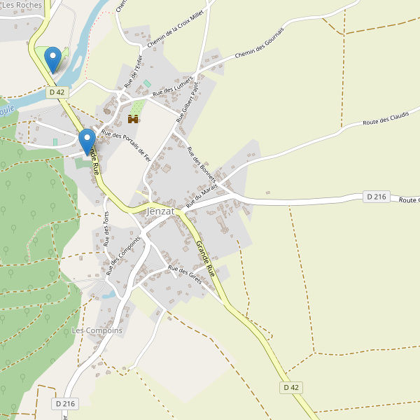 Carte des parkings à Jenzat Thumbnail