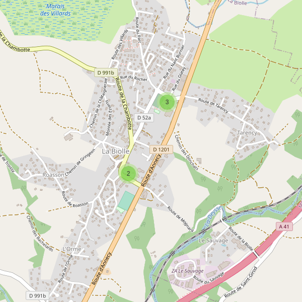 Carte des parkings à La Biolle Thumbnail