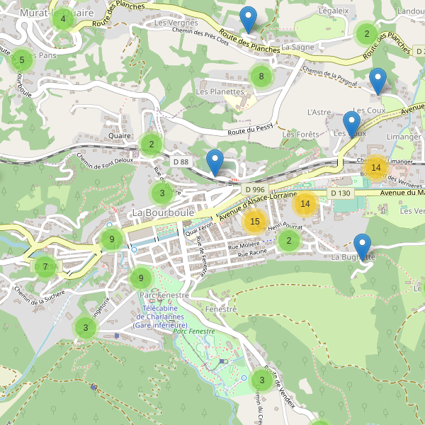 Carte des parkings à La Bourboule Thumbnail