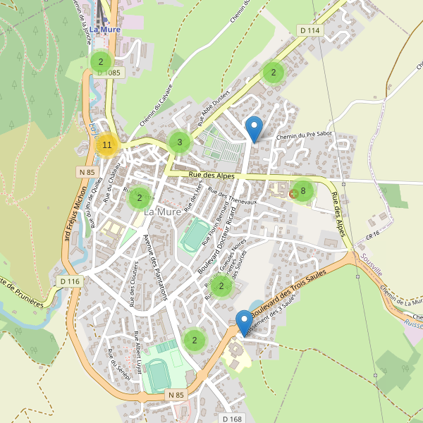 Carte des parkings à La Mure Thumbnail