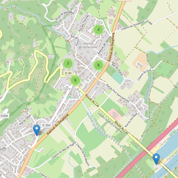 Carte des parkings à La Terrasse Thumbnail