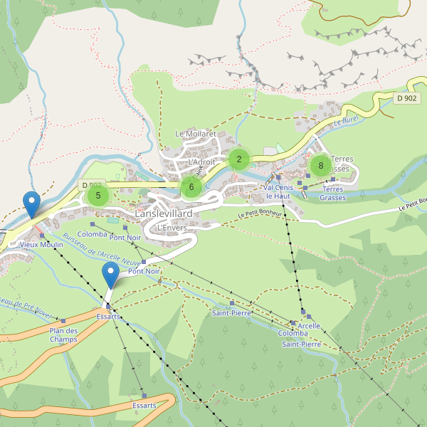 Carte des parkings à Lanslevillard Thumbnail