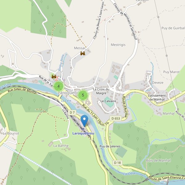 Carte des parkings à Laroquebrou Thumbnail