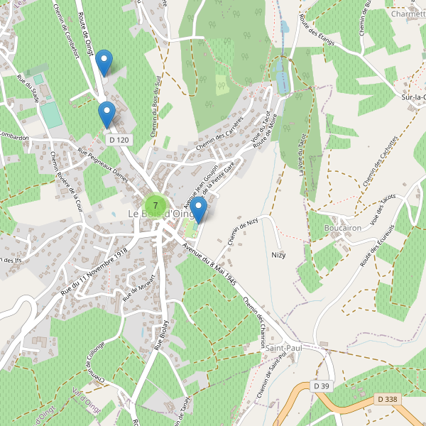Carte des parkings à Le Bois-d'Oingt (Rhône) Thumbnail