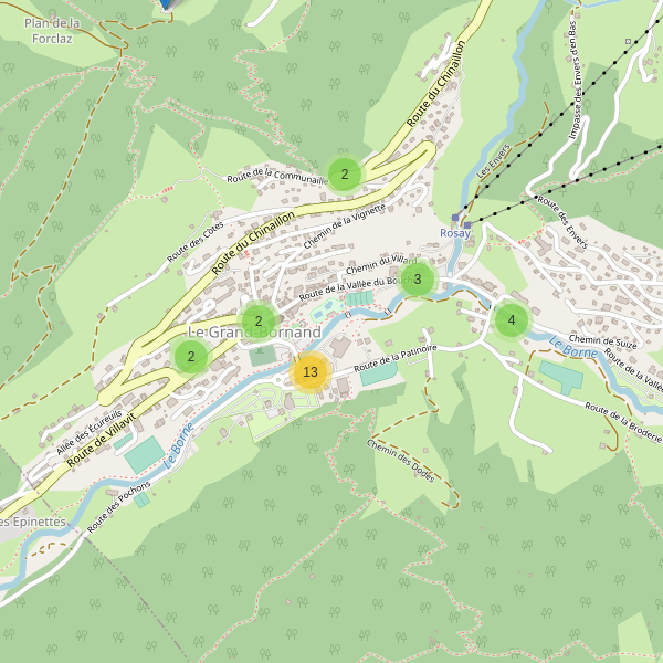 Carte des parkings à Le Grand-Bornand Thumbnail