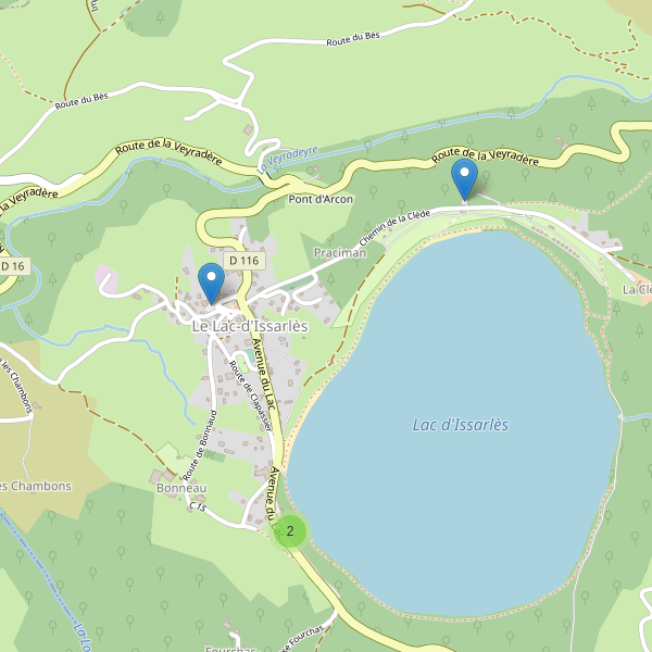 Carte des parkings à Le Lac-d'Issarlès Thumbnail