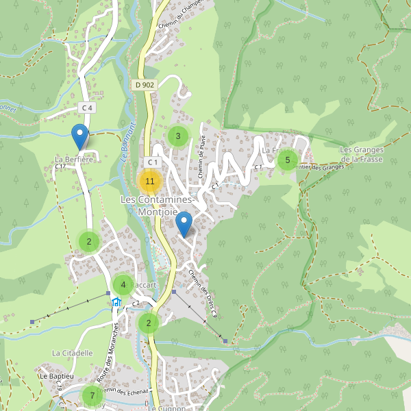 Carte des parkings à Les Contamines-Montjoie Thumbnail
