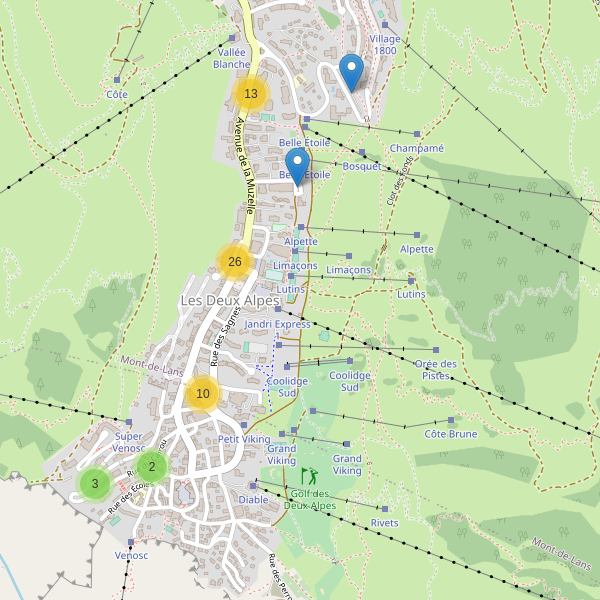 Carte des parkings à Les Deux Alpes Thumbnail