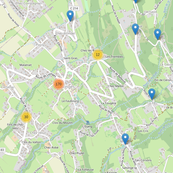 Carte des parkings à Lucinges Thumbnail