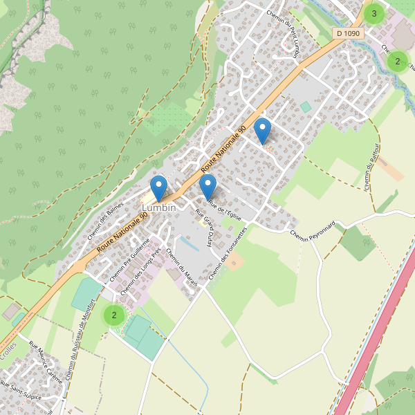 Carte des parkings à Lumbin Thumbnail