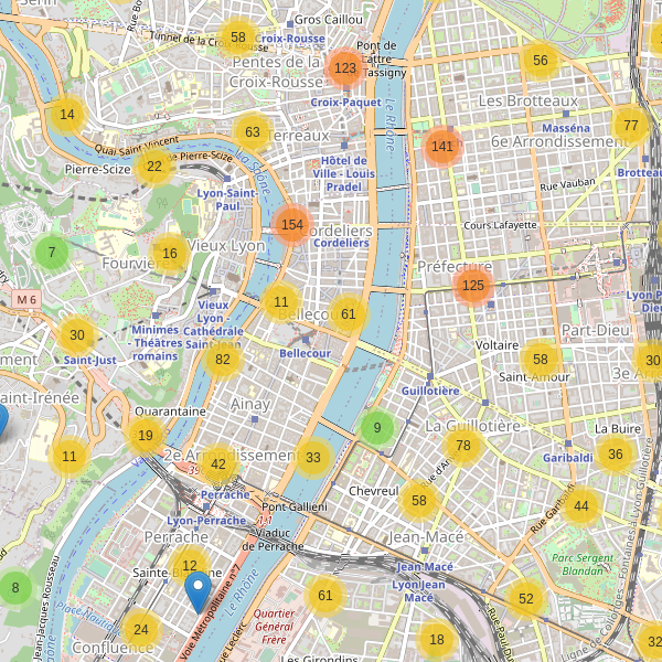 Thumbnail Carte des parkings à Lyon (Rhône)