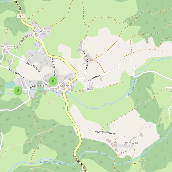 Carte des parkings à Marols Thumbnail