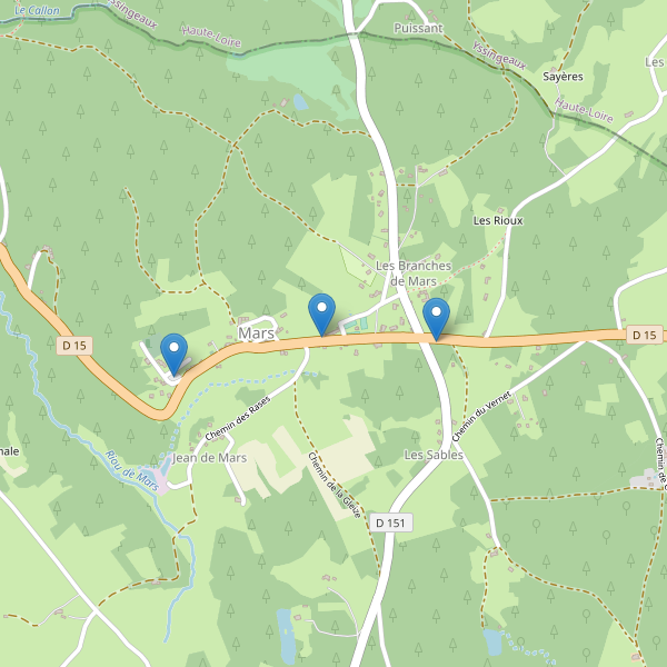 Carte des parkings à Mars (Ardèche) Thumbnail