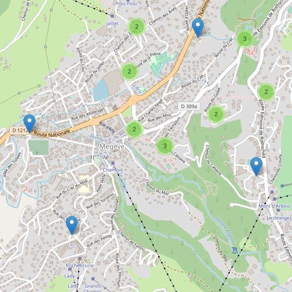 Carte des parkings à Megève Thumbnail