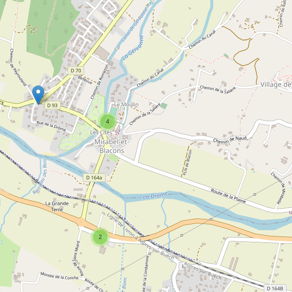 Carte des parkings à Mirabel-et-Blacons Thumbnail