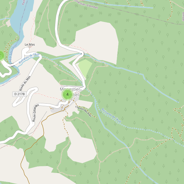 Carte des parkings à Monestier-d'Ambel Thumbnail