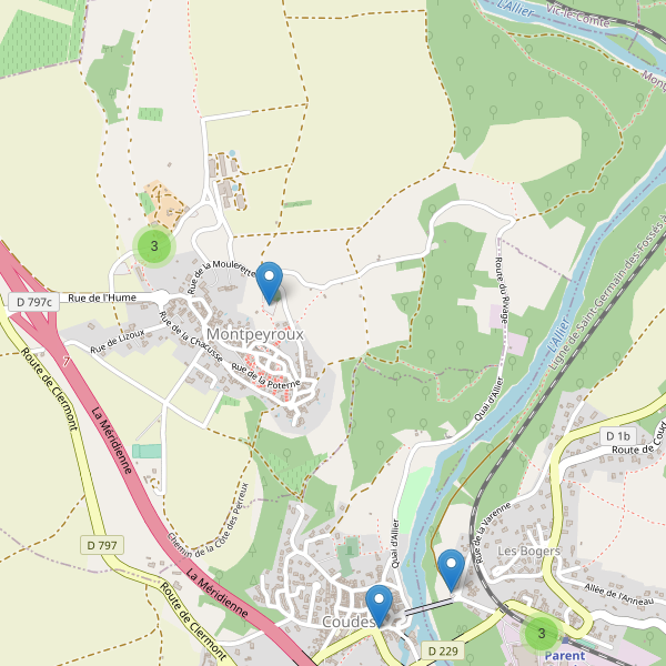 Carte des parkings à Montpeyroux (Puy-de-Dôme) Thumbnail