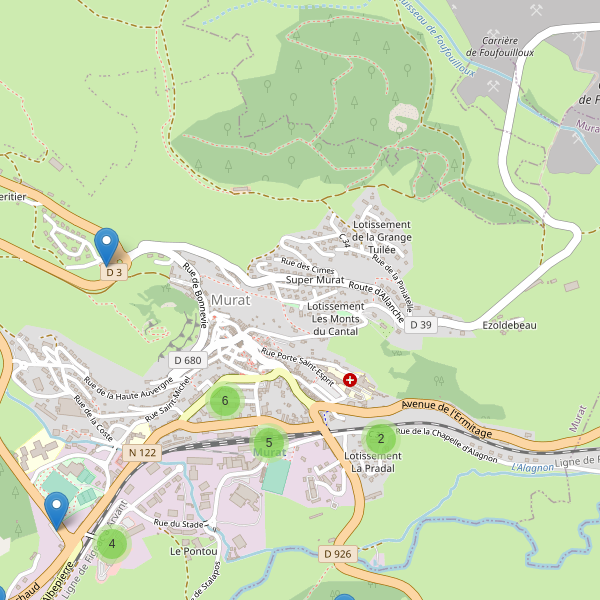 Carte des parkings à Murat (Cantal) Thumbnail