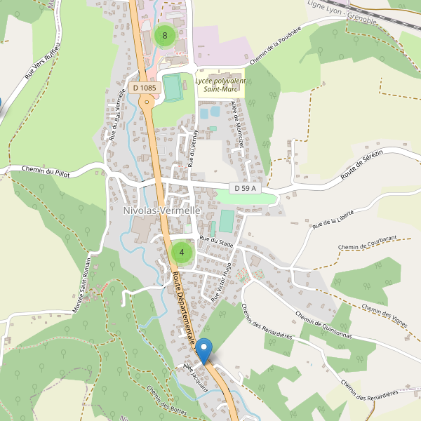 Carte des parkings à Nivolas-Vermelle Thumbnail