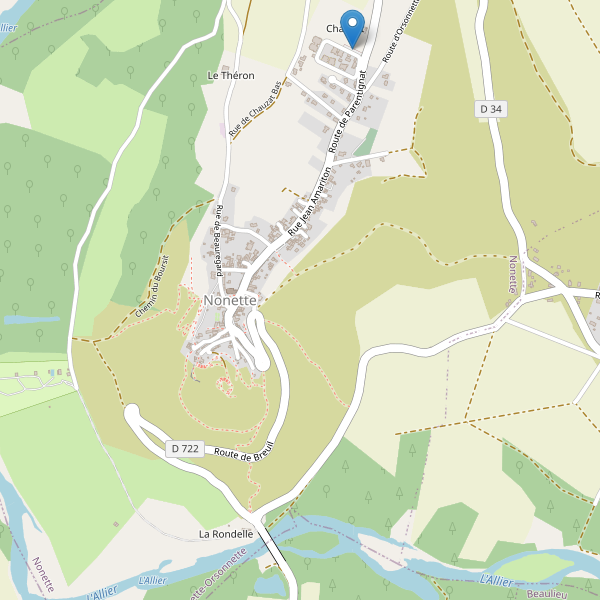 Carte des parkings à Nonette Thumbnail