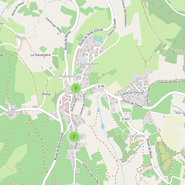 Carte des parkings à Oingt (Rhône) Thumbnail