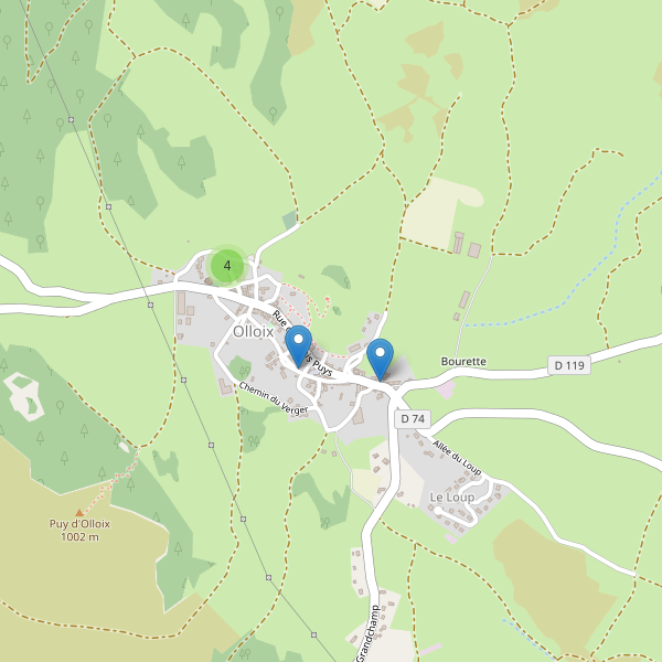 Carte des parkings à Olloix Thumbnail