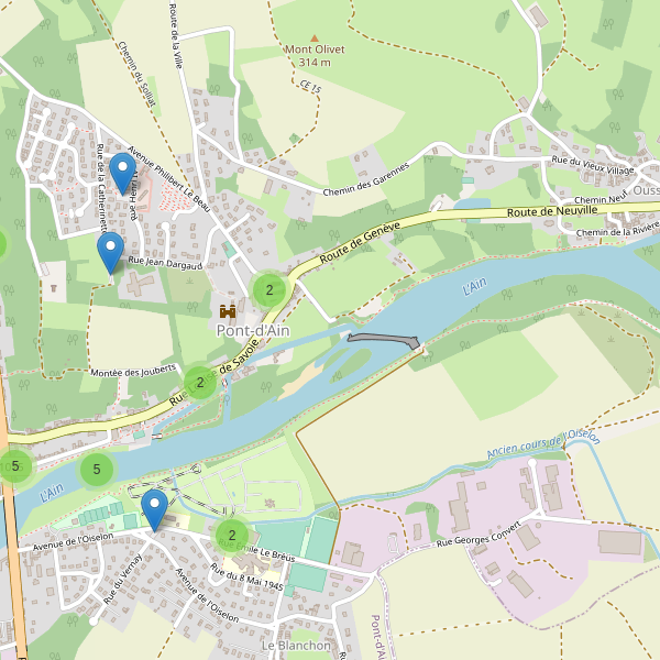 Carte des parkings à Pont-d'Ain Thumbnail