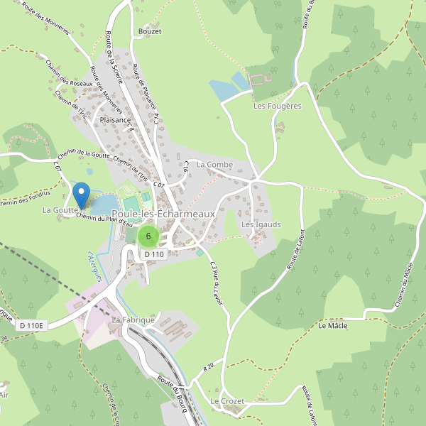 Carte des parkings à Poule-les-Écharmeaux (Rhône) Thumbnail