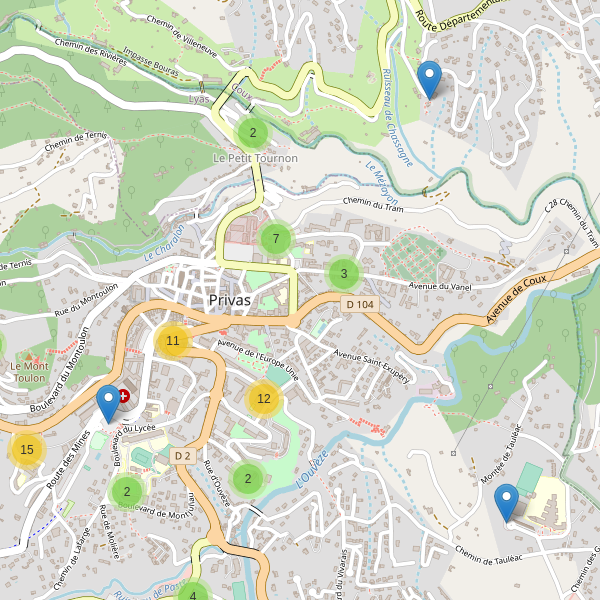 Thumbnail Carte des parkings à Privas