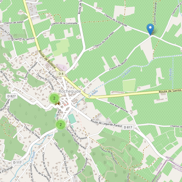 Carte des parkings à Rochegude (Drôme) Thumbnail