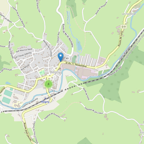 Carte des parkings à Régny Thumbnail