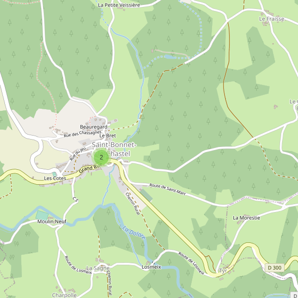 Carte des parkings à Saint-Bonnet-le-Chastel Thumbnail